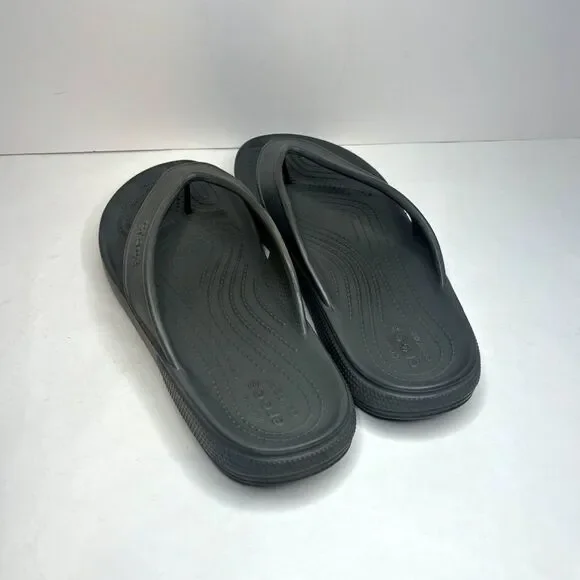 Crocs Gray Flip Flop Sandals Comfy Durable Unisex - Picture 7 of 10